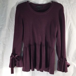Lane Bryant knit sweater ribbon ties sleeves